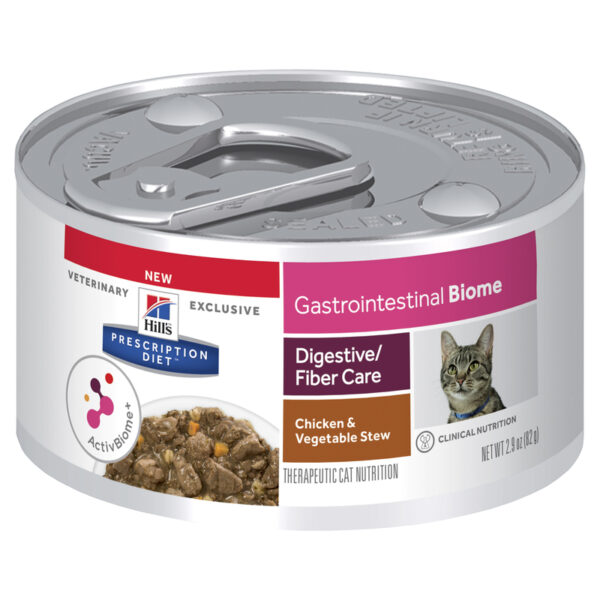 Hills Prescription Diet Feline Gastrointestinal Biome Digestive/Fibre Care Chicken & Vegetable Stew 82g x 24 Cans