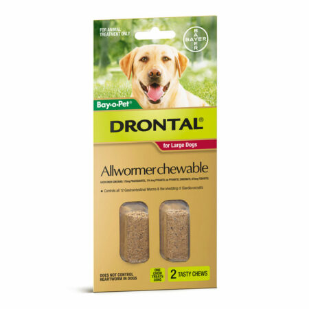 Drontal Allwormer Chews for Large Dogs (10-35kg) - 2 Pack