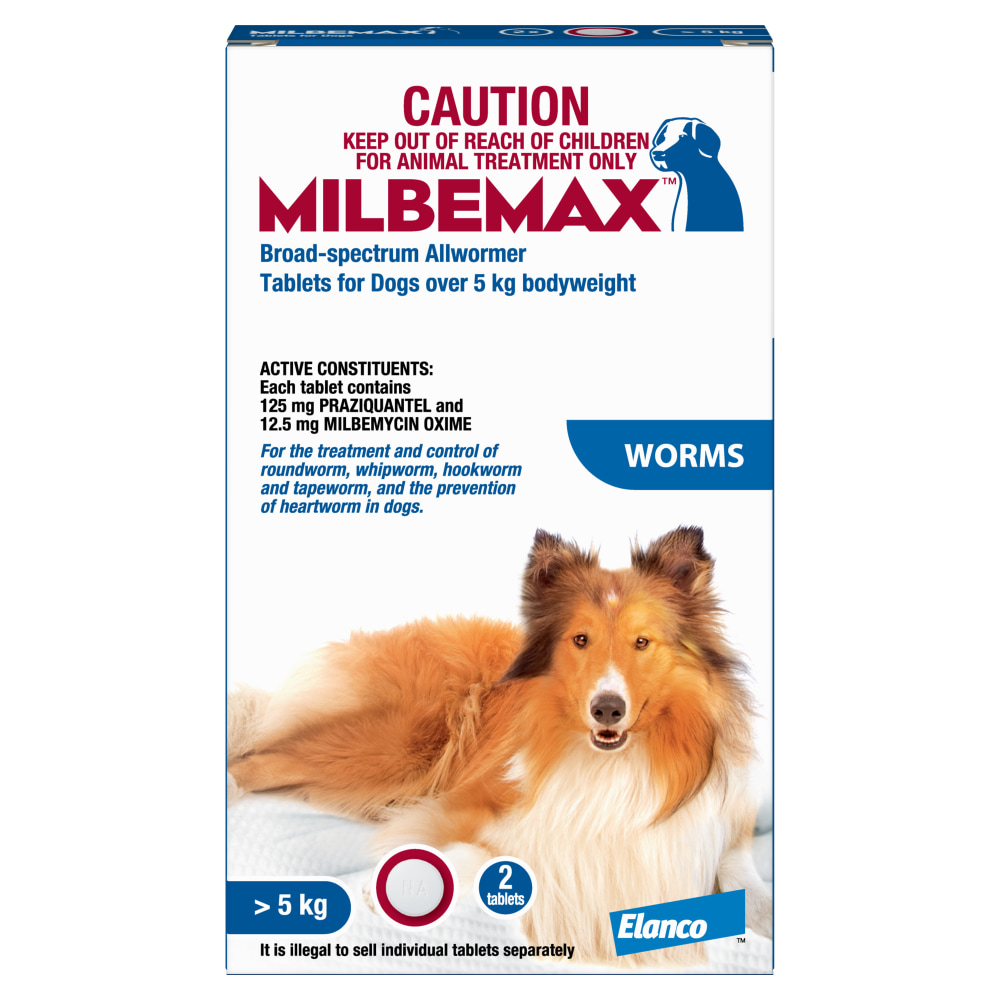 Milbemax Allwormer Tablets for Dogs (5-25kg) - 2 Pack